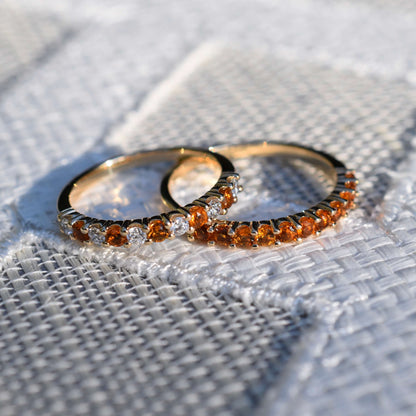 Rosecliff Citrine Stackable Ring in 14k Gold (November)