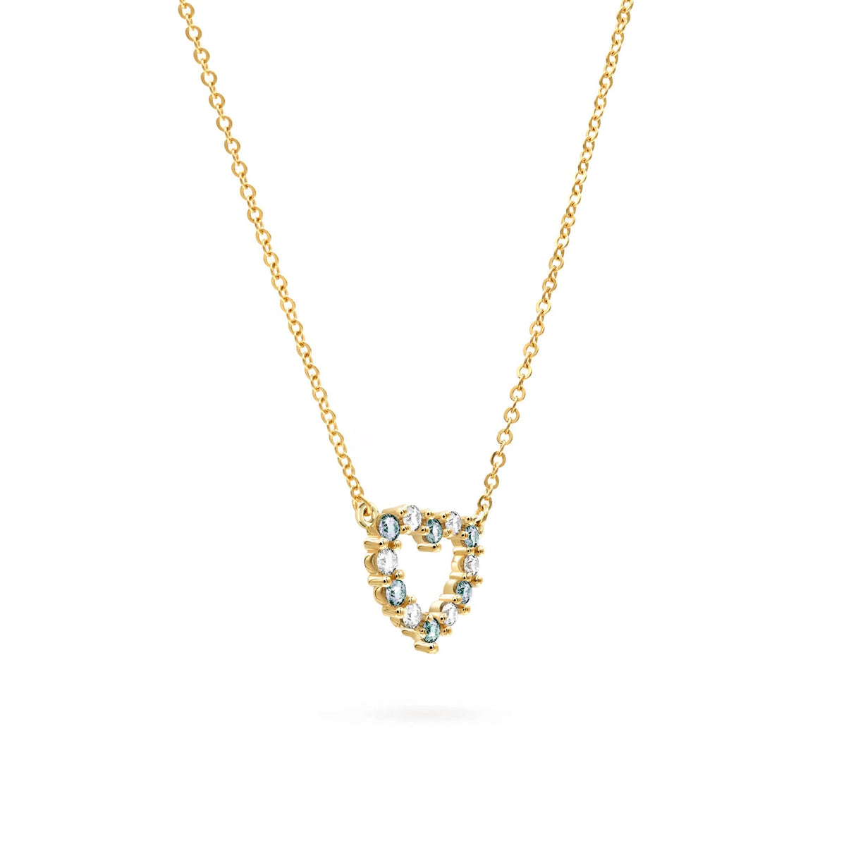 Rosecliff Small Heart Diamond & Alexandrite Necklace in 14k Gold (June)