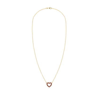 Rosecliff Small Heart Garnet Necklace in 14k Gold (January)