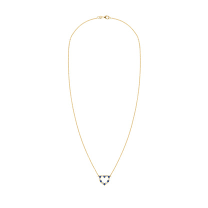 Rosecliff Small Heart Diamond & Sapphire Necklace in 14k Gold (September)