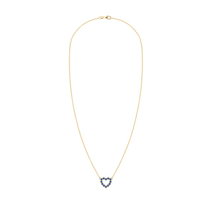 Rosecliff Small Heart Sapphire Necklace in 14k Gold (September)