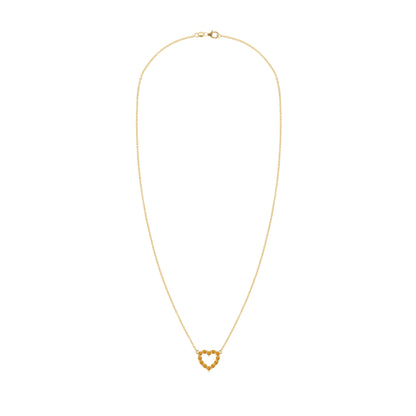 Rosecliff Small Heart Citrine Necklace in 14k Gold (November)