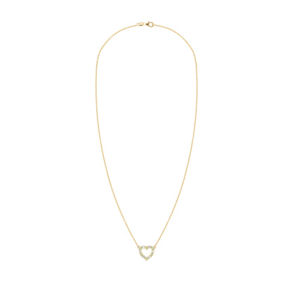 Rosecliff Small Heart Diamond & Peridot Necklace in 14k Gold (August)