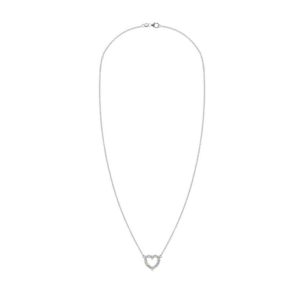Rosecliff Small Heart Opal Necklace in 14k Gold (October)