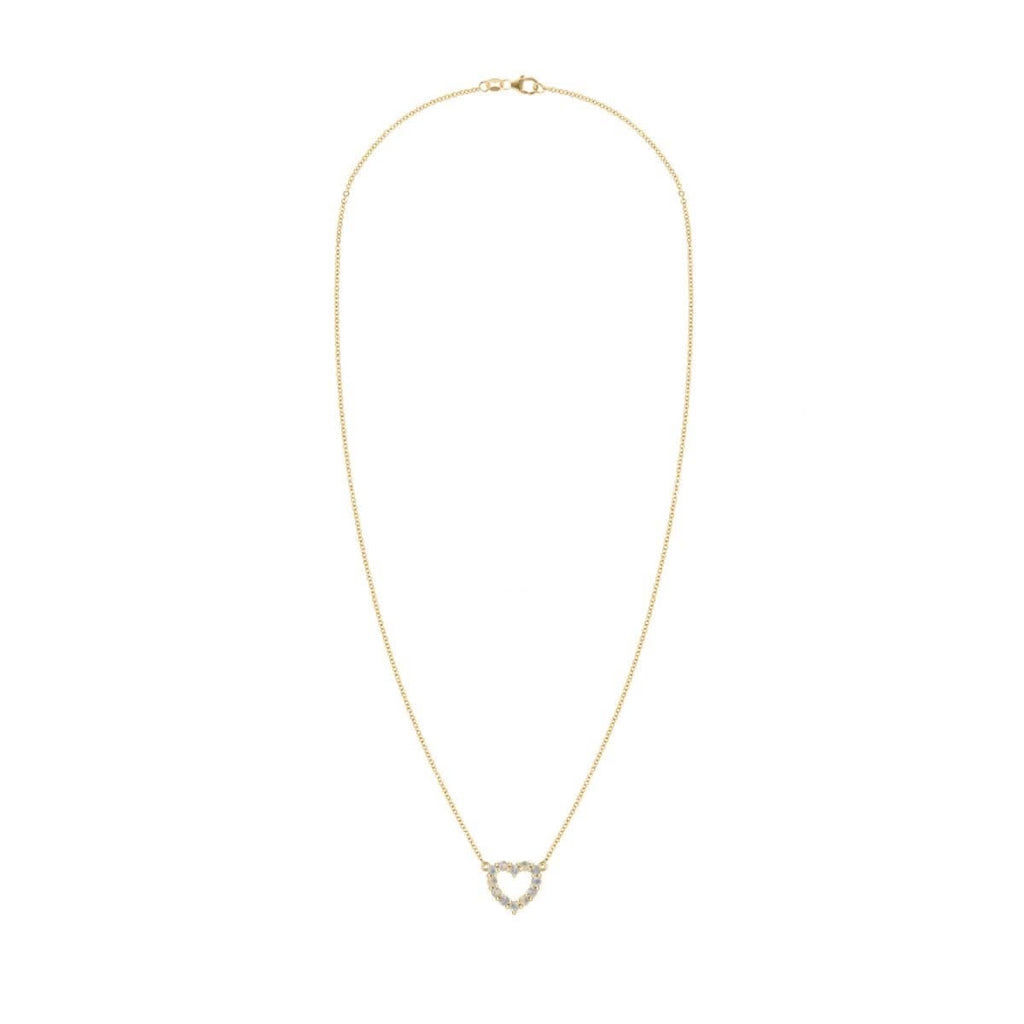 Rosecliff Small Heart Opal Necklace in 14k Gold (October)