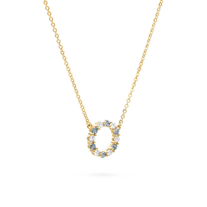 Rosecliff Small Circle Diamond & Alexandrite Necklace in 14k Gold (June)