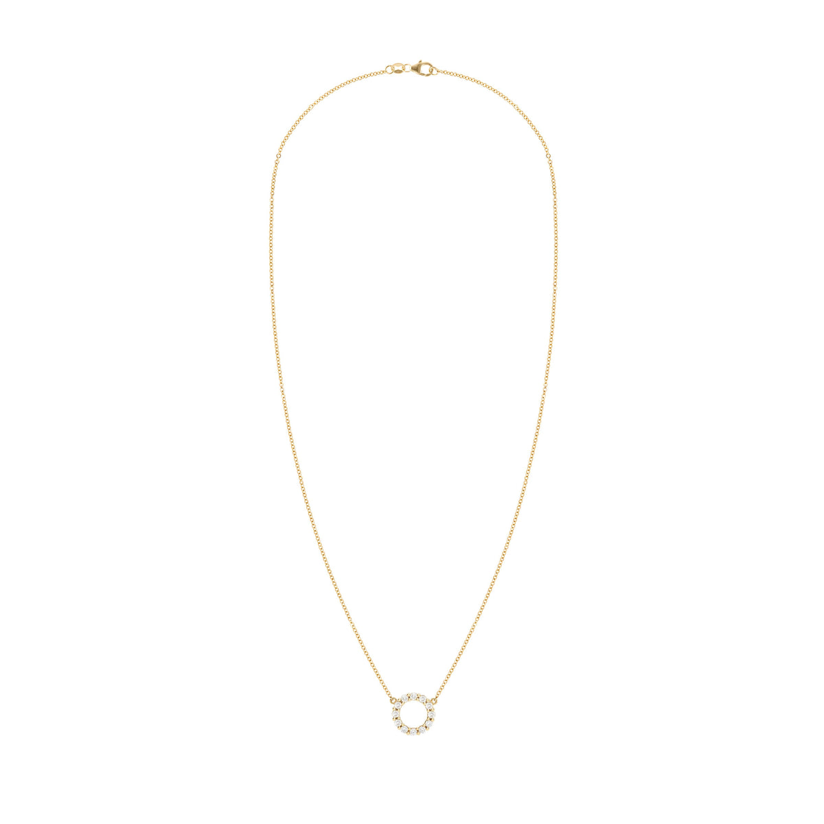 Rosecliff Small Circle Diamond Necklace in 14k Gold (April)