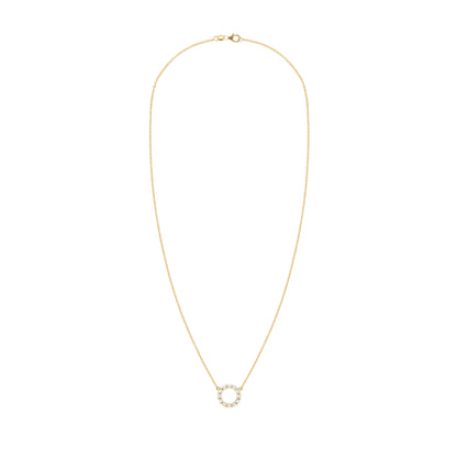 Rosecliff Small Circle Diamond Necklace in 14k Gold (April)