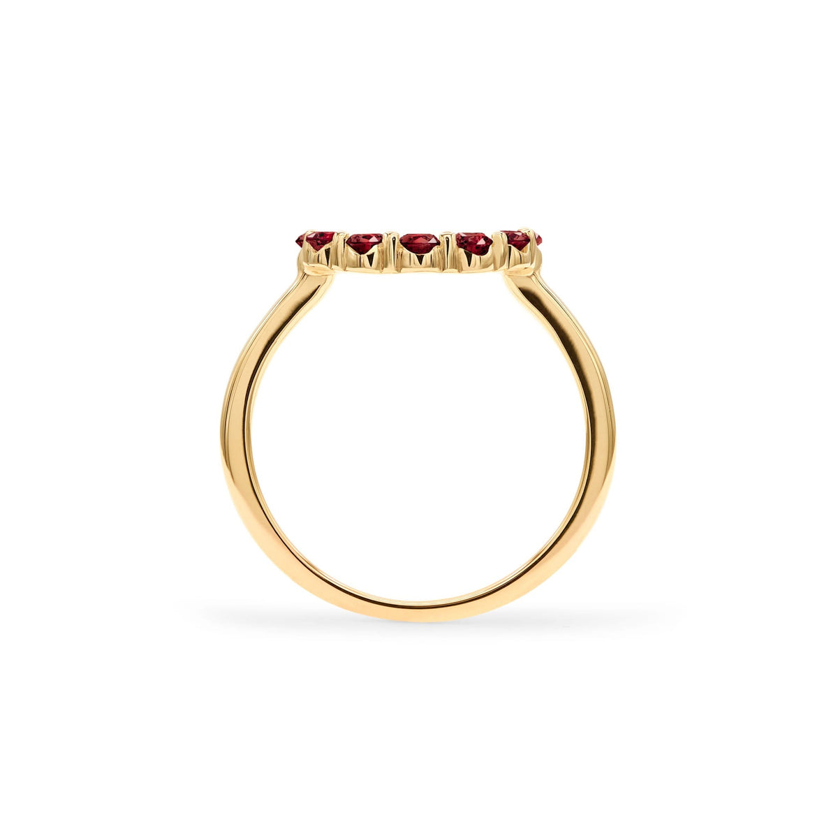 Rosecliff Small Circle Garnet Ring in 14k Gold (January)