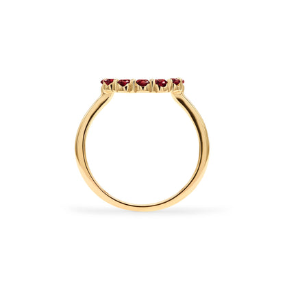 Rosecliff Small Circle Garnet Ring in 14k Gold (January)