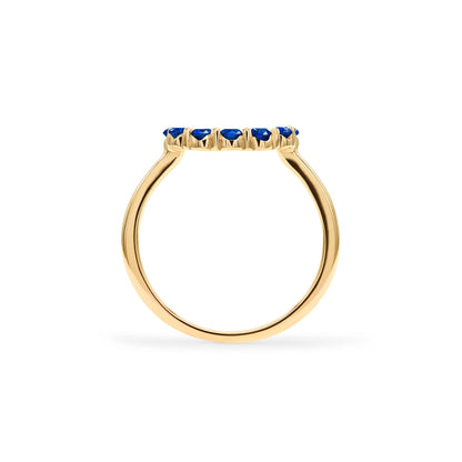 Rosecliff Small Circle Sapphire Ring in 14k Gold (September)