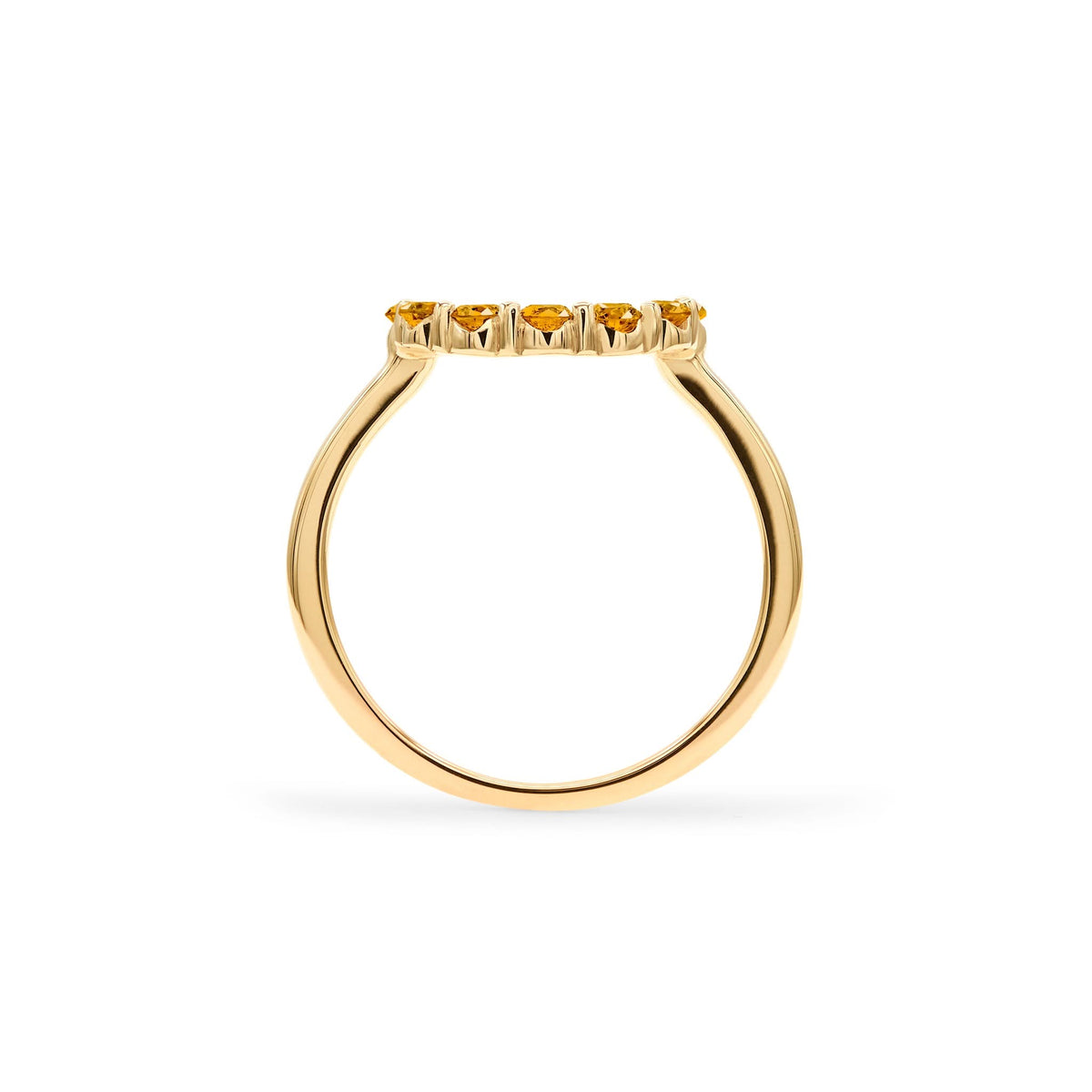 Rosecliff Small Circle Citrine Ring in 14k Gold (November)