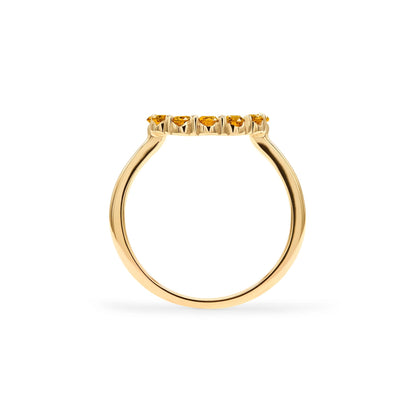 Rosecliff Small Circle Citrine Ring in 14k Gold (November)