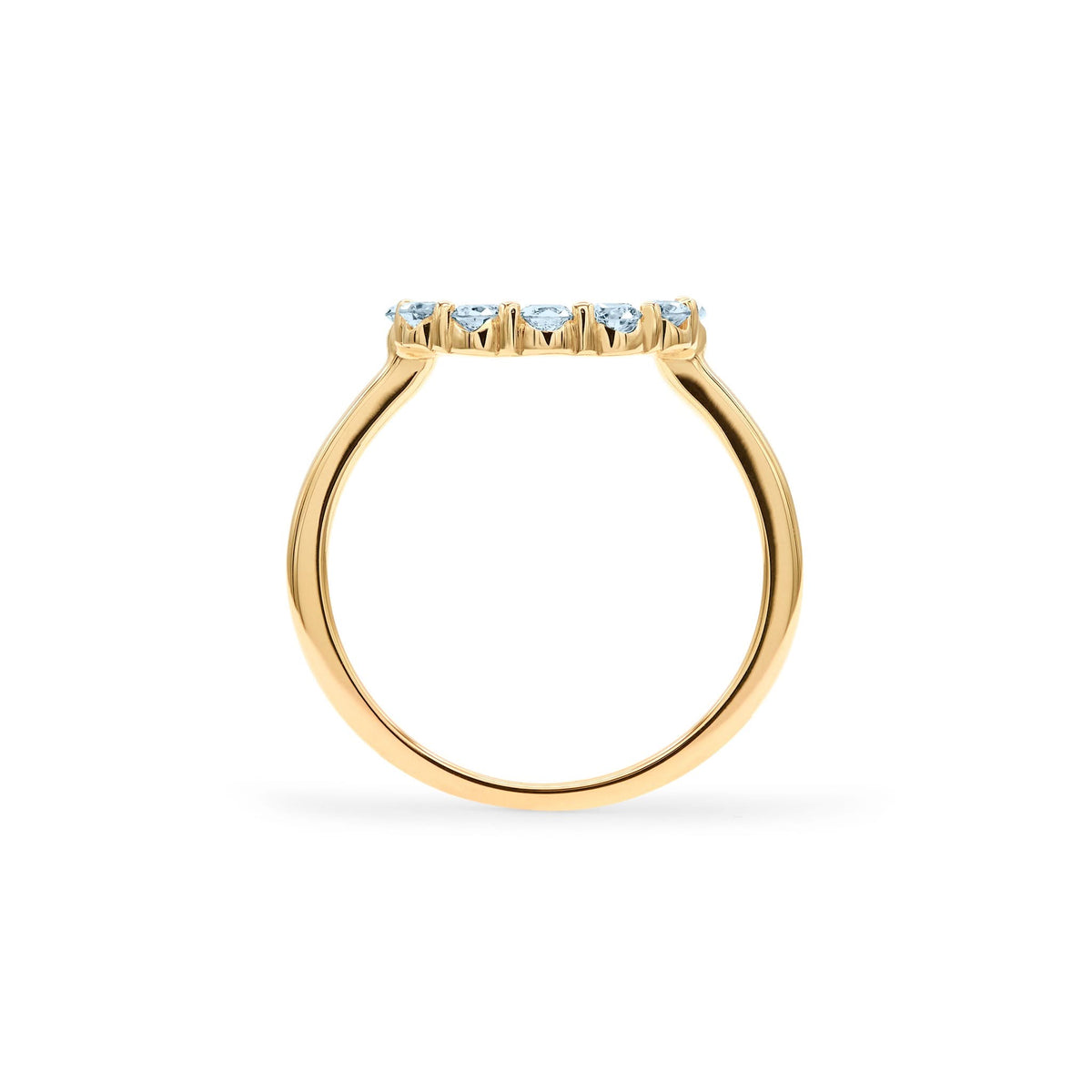 Rosecliff Small Circle Nantucket Blue Topaz Ring in 14k Gold (December)