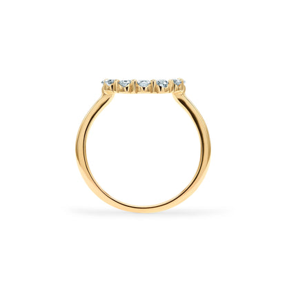 Rosecliff Small Circle Aquamarine Ring in 14k Gold (March)