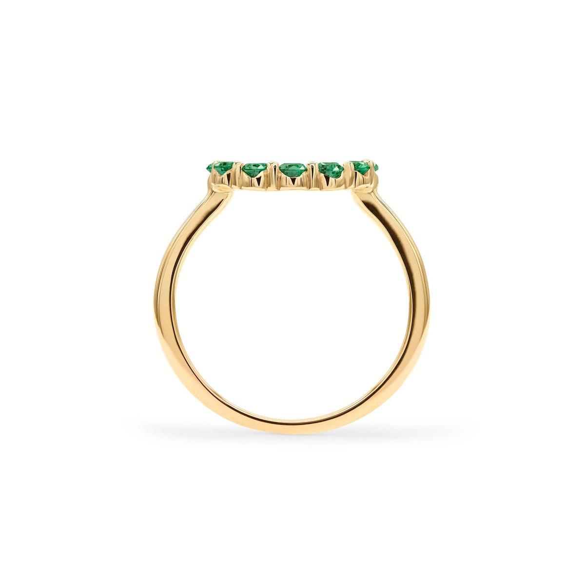 Rosecliff Small Circle Emerald Ring in 14k Gold (May)