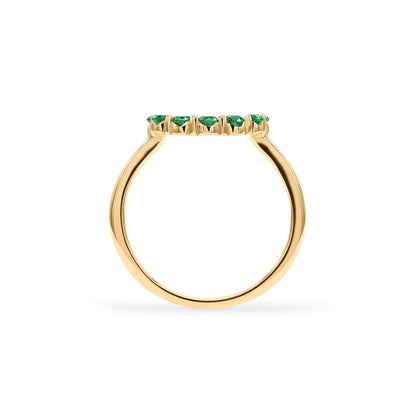Rosecliff Small Circle Emerald Ring in 14k Gold (May)
