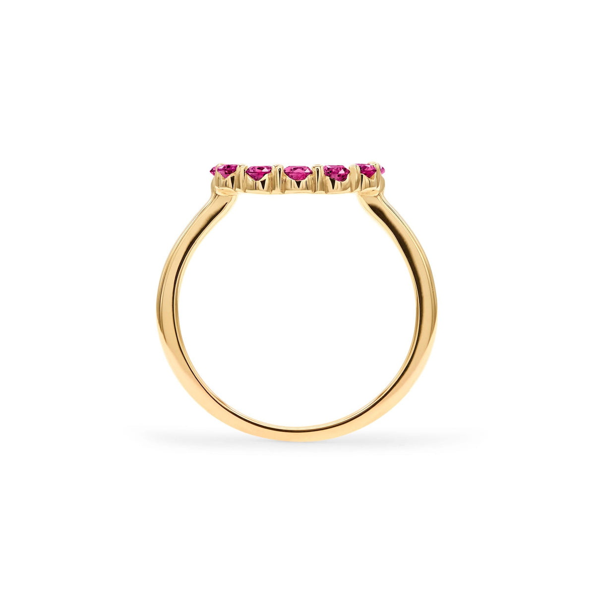 Rosecliff Small Circle Ruby Ring in 14k Gold (July)
