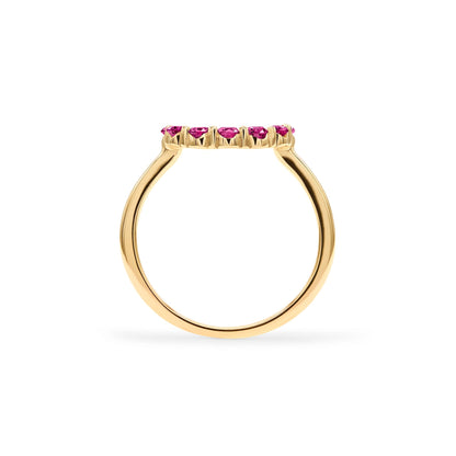 Rosecliff Small Circle Ruby Ring in 14k Gold (July)