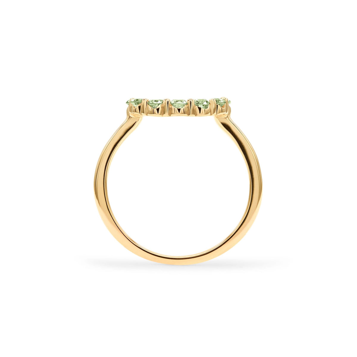 Rosecliff Small Circle Peridot Ring in 14k Gold (August)