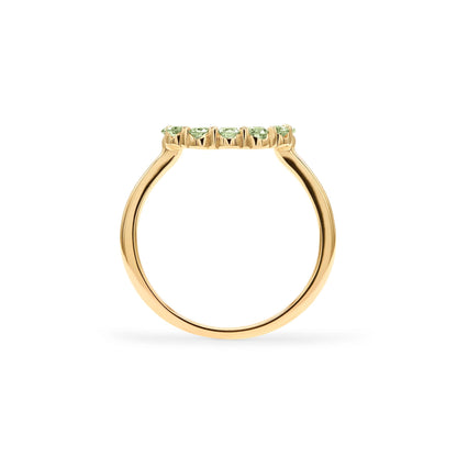 Rosecliff Small Circle Peridot Ring in 14k Gold (August)