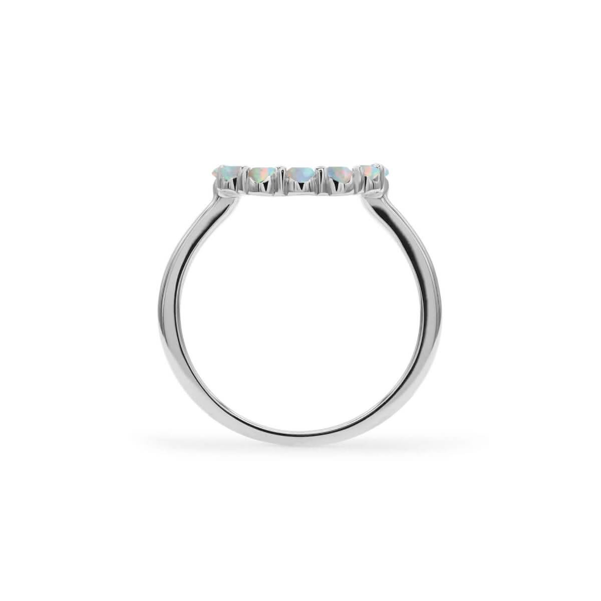 Rosecliff Small Circle Opal Ring in 14k Gold (October)