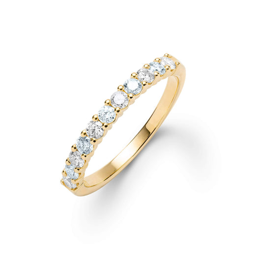 Rosecliff Diamond & Aquamarine Stackable Ring in 14k Gold (March)