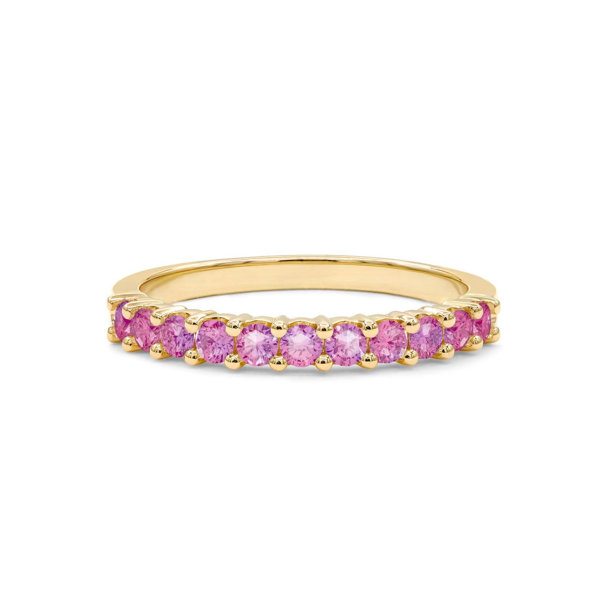 Rosecliff Pink Sapphire Stackable Ring in 14k Gold (October)