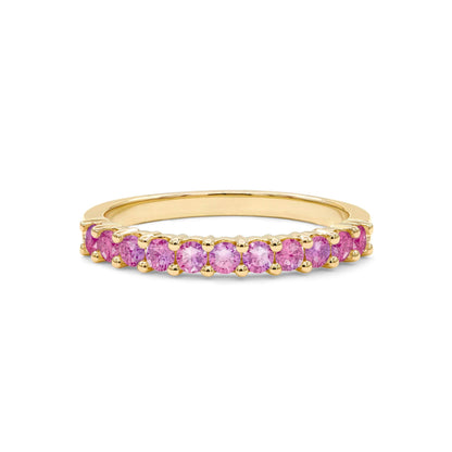 Rosecliff Pink Sapphire Stackable Ring in 14k Gold (October)