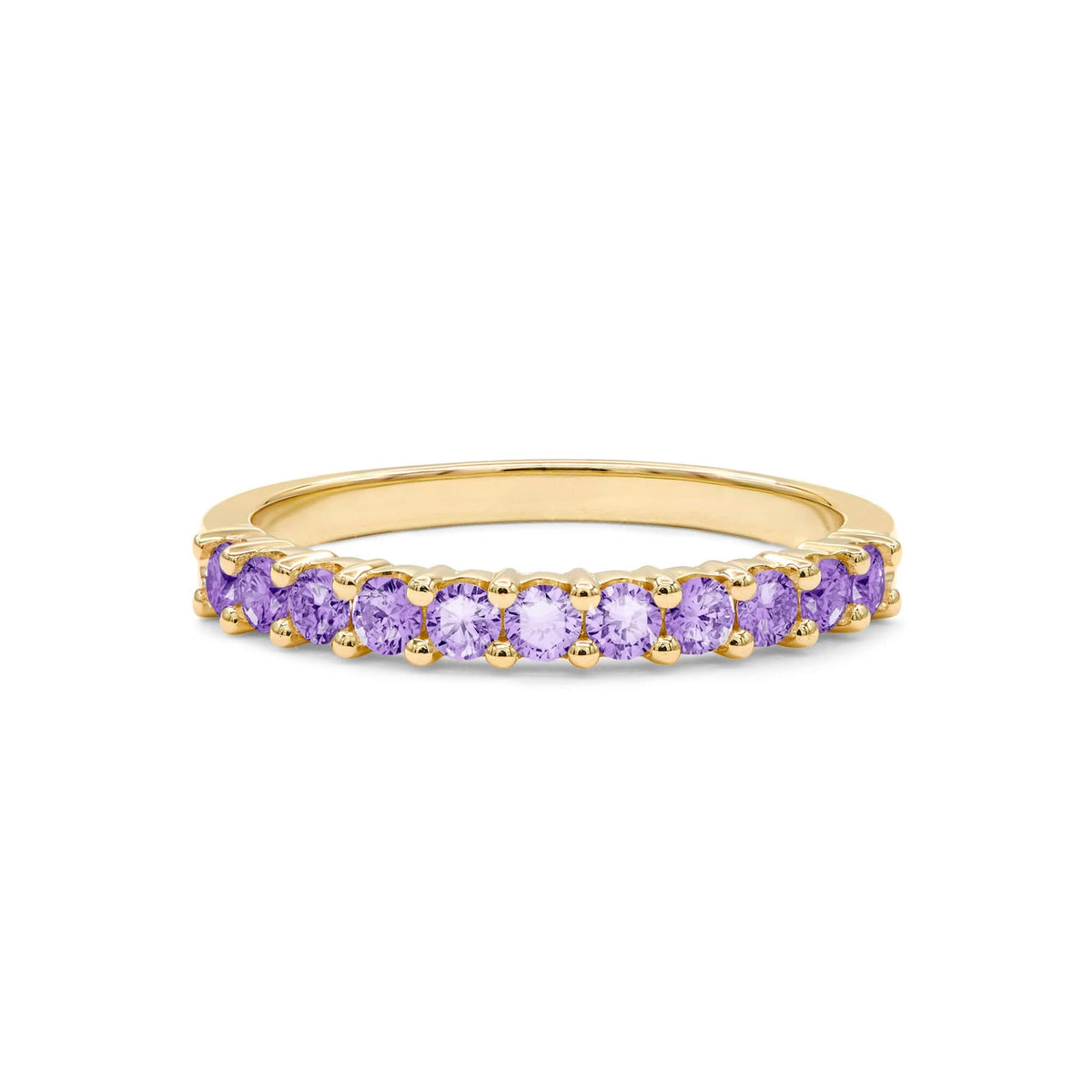 Rosecliff Amethyst Stackable Ring in 14k Gold (February)
