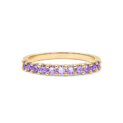 Rosecliff Amethyst Stackable Ring in 14k Gold (February)