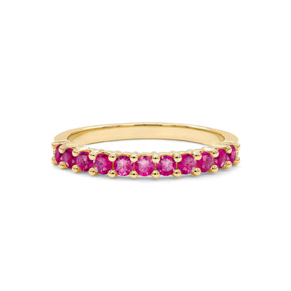 Rosecliff Ruby Stackable Ring in 14k Gold (July)