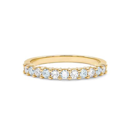 Rosecliff Diamond & Aquamarine Stackable Ring in 14k Gold (March)