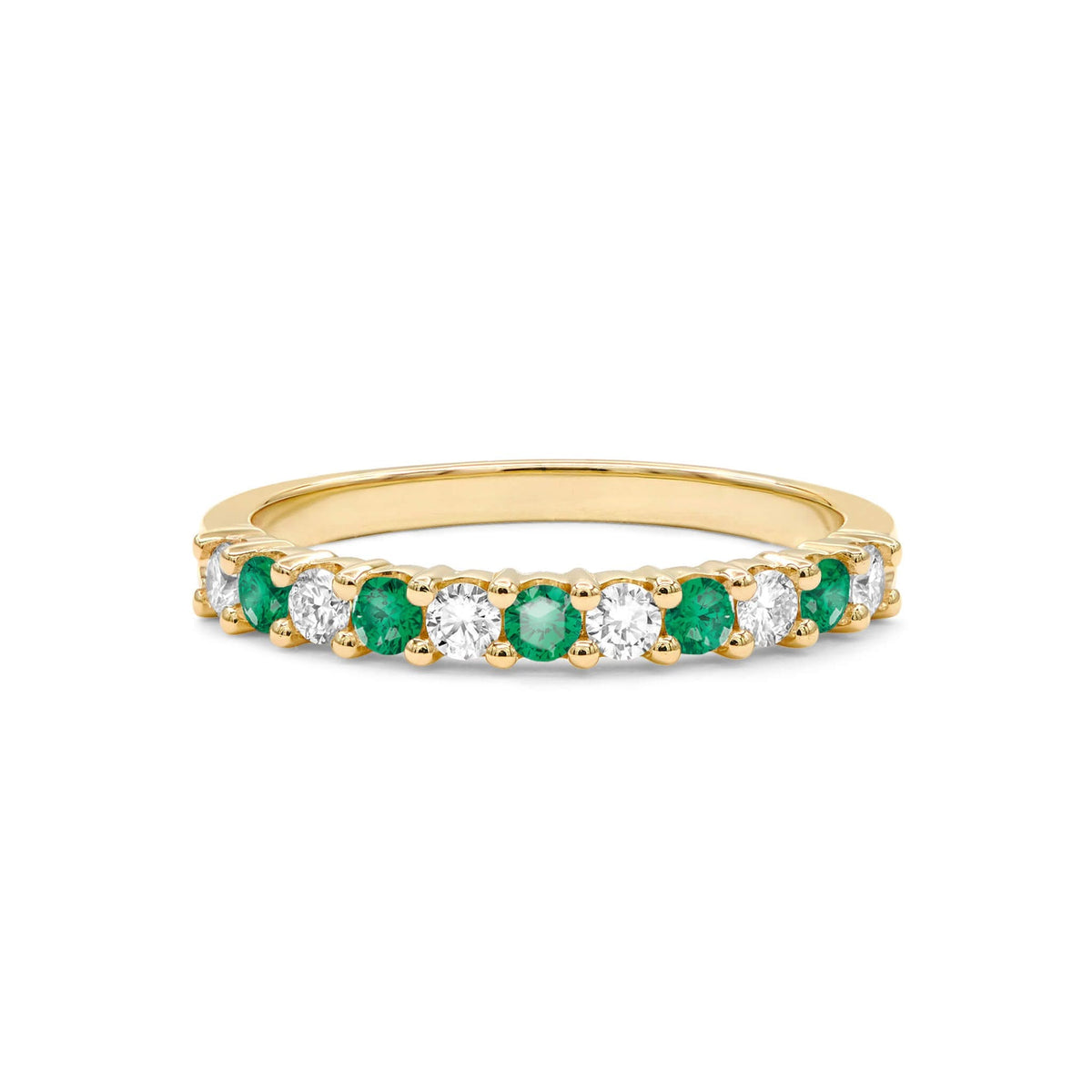 Rosecliff Diamond & Emerald Stackable Ring in 14k Gold (May)