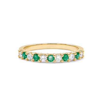 Rosecliff Diamond & Emerald Stackable Ring in 14k Gold (May)