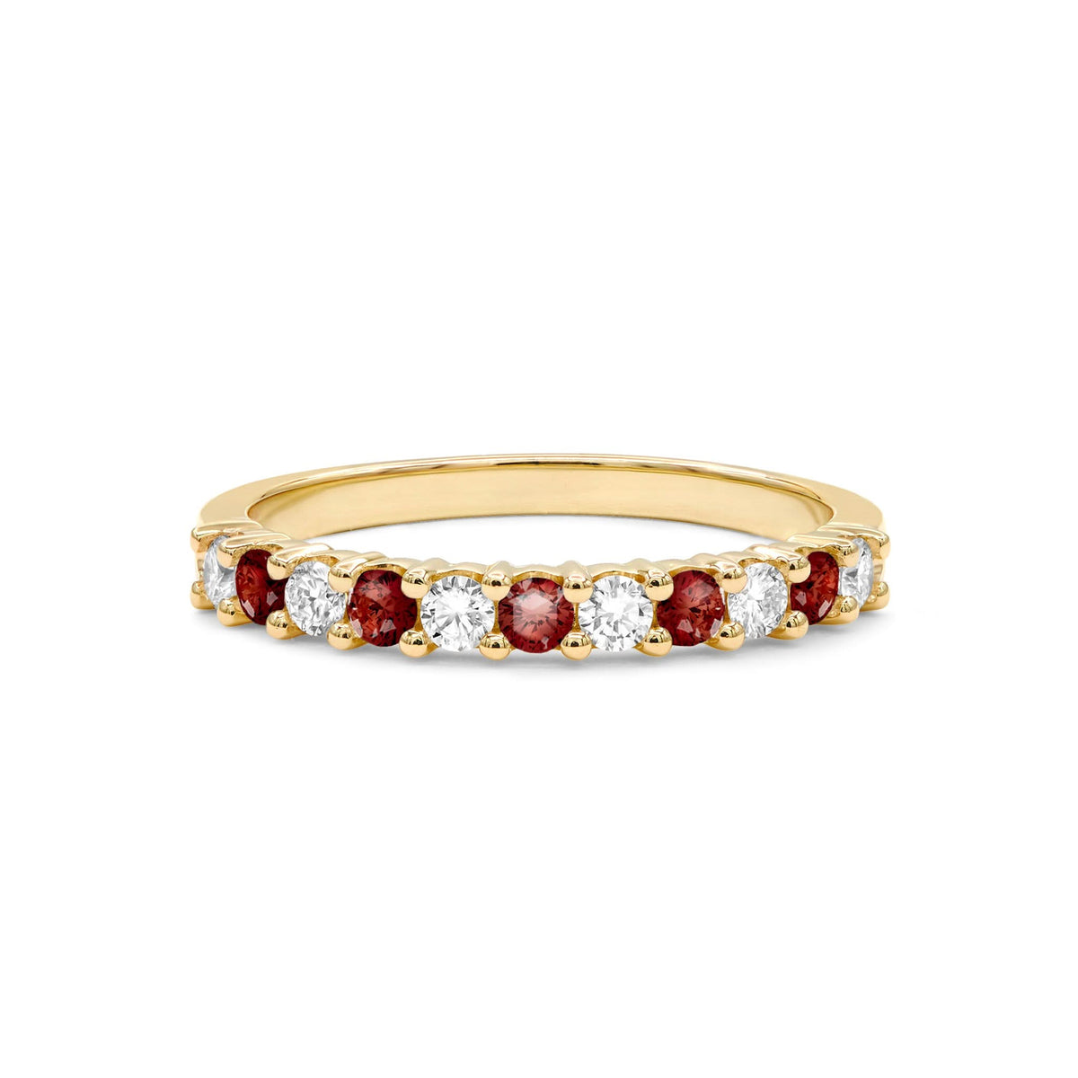 Rosecliff Diamond & Garnet Stackable Ring in 14k Gold (January)
