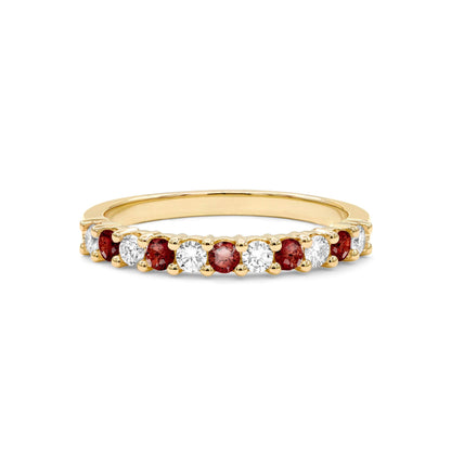 Rosecliff Diamond & Garnet Stackable Ring in 14k Gold (January)