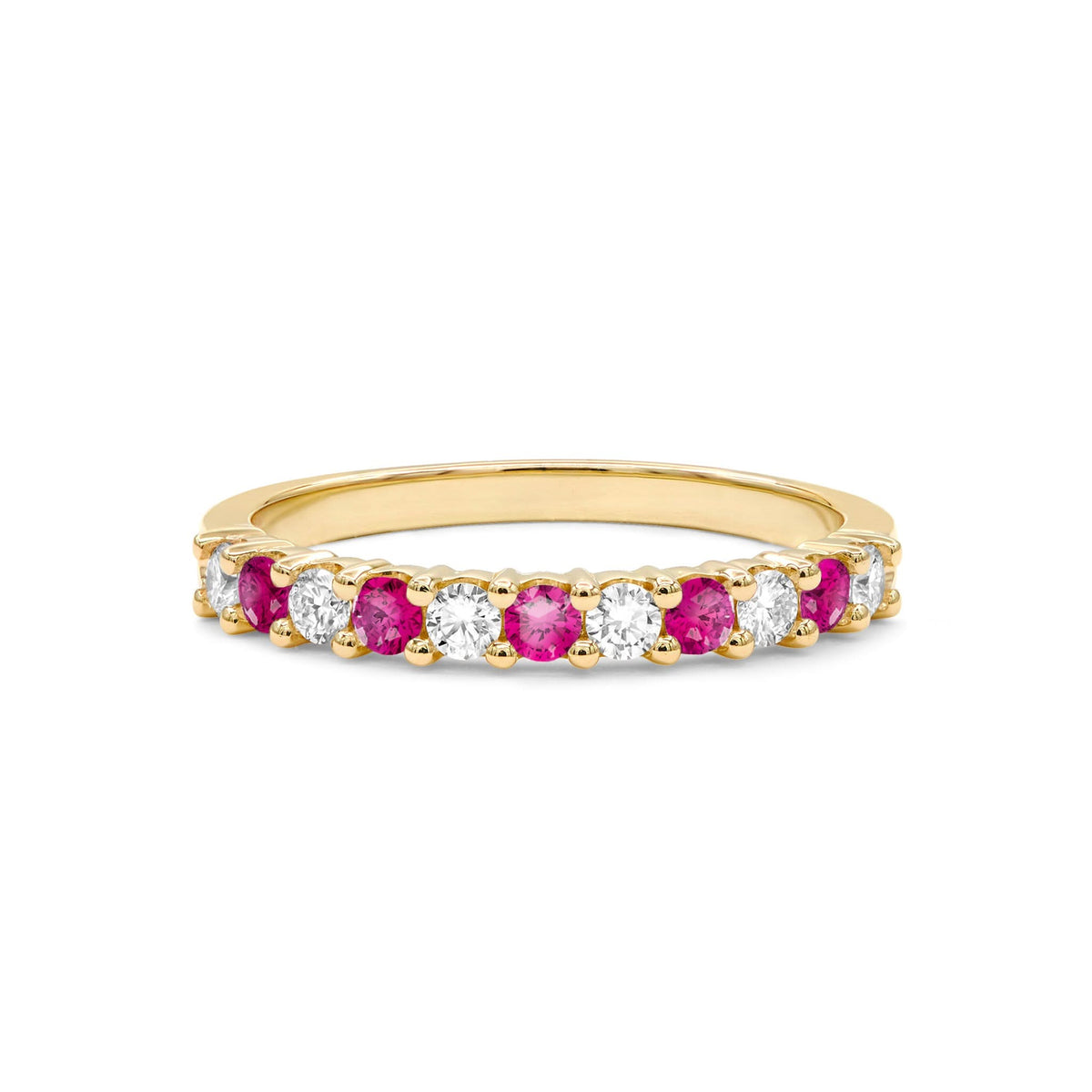 Rosecliff Diamond & Ruby Stackable Ring in 14k Gold (July)