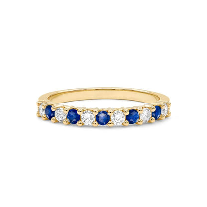 Rosecliff Diamond & Sapphire Stackable Ring in 14k Gold (September)