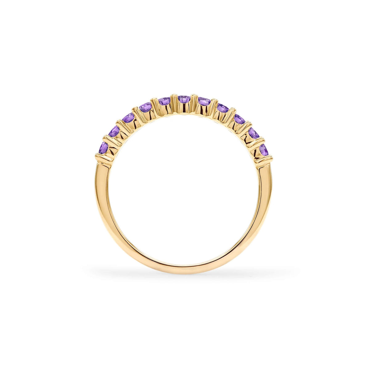 Rosecliff Amethyst Stackable Ring in 14k Gold (February)