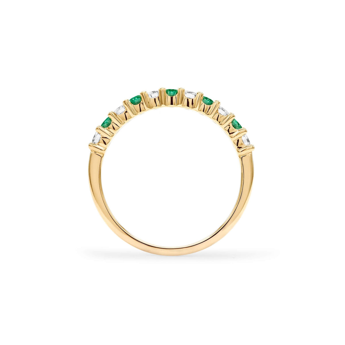 Rosecliff Diamond & Emerald Stackable Ring in 14k Gold (May)