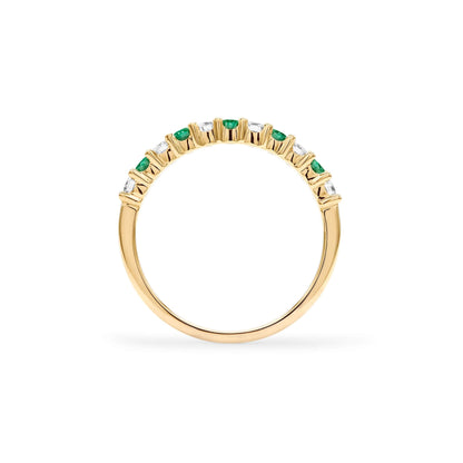 Rosecliff Diamond & Emerald Stackable Ring in 14k Gold (May)