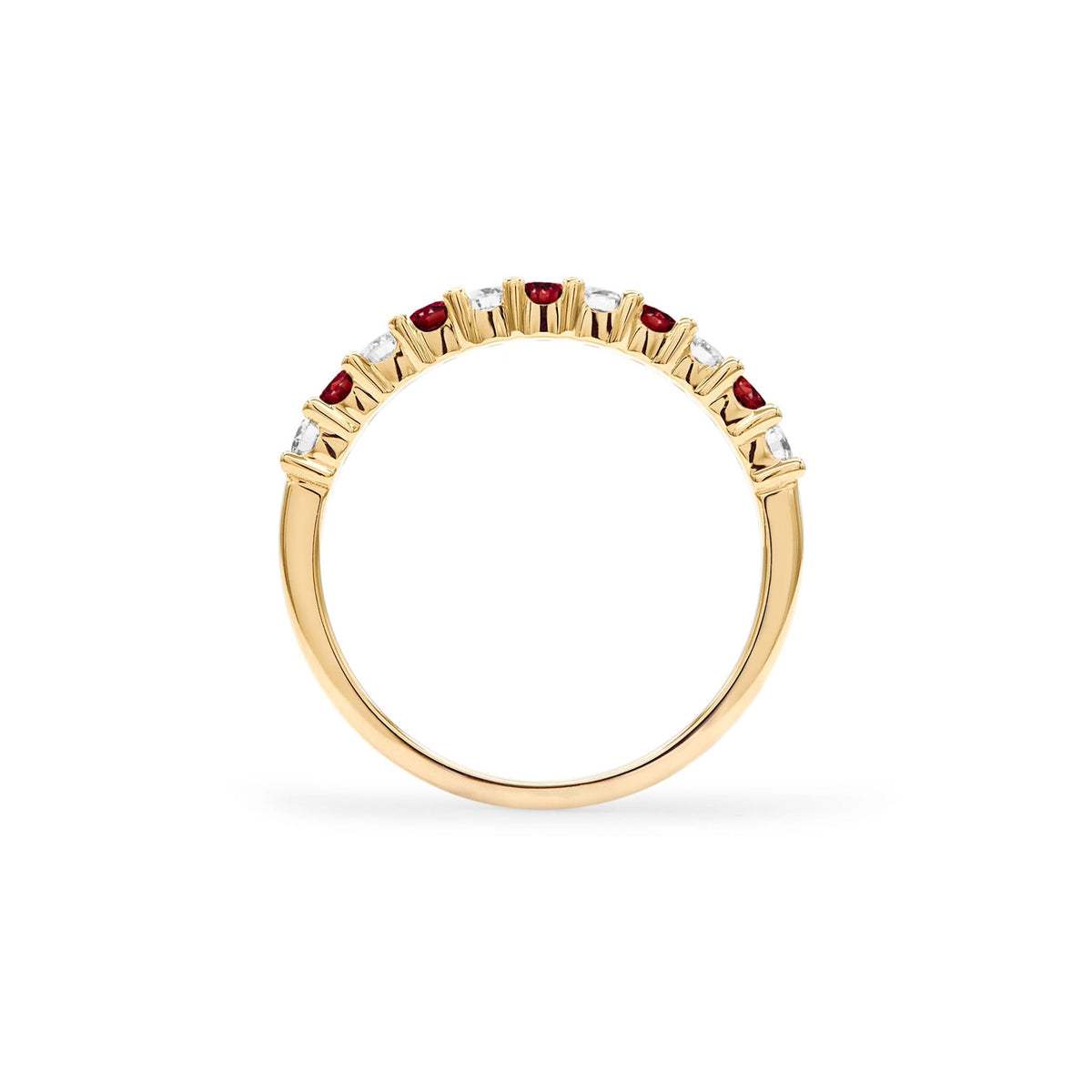 Rosecliff Diamond & Garnet Stackable Ring in 14k Gold (January)