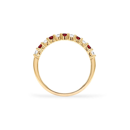 Rosecliff Diamond & Garnet Stackable Ring in 14k Gold (January)