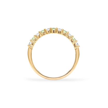 Rosecliff Diamond & Peridot Stackable Ring in 14k Gold (August)