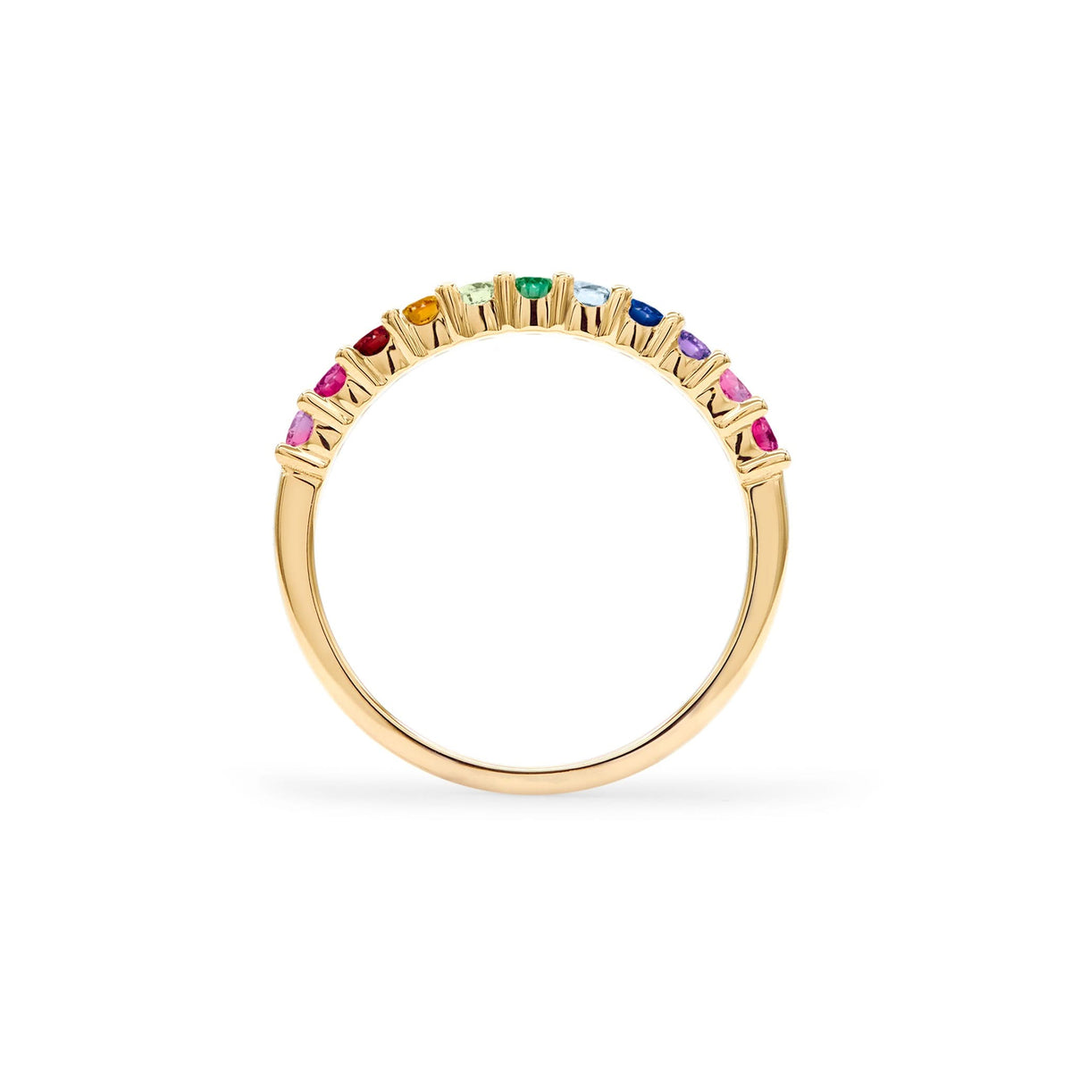 Rainbow Rosecliff Stackable Ring in 14k Gold