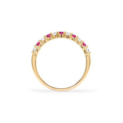 Rosecliff Diamond & Ruby Stackable Ring in 14k Gold (July)