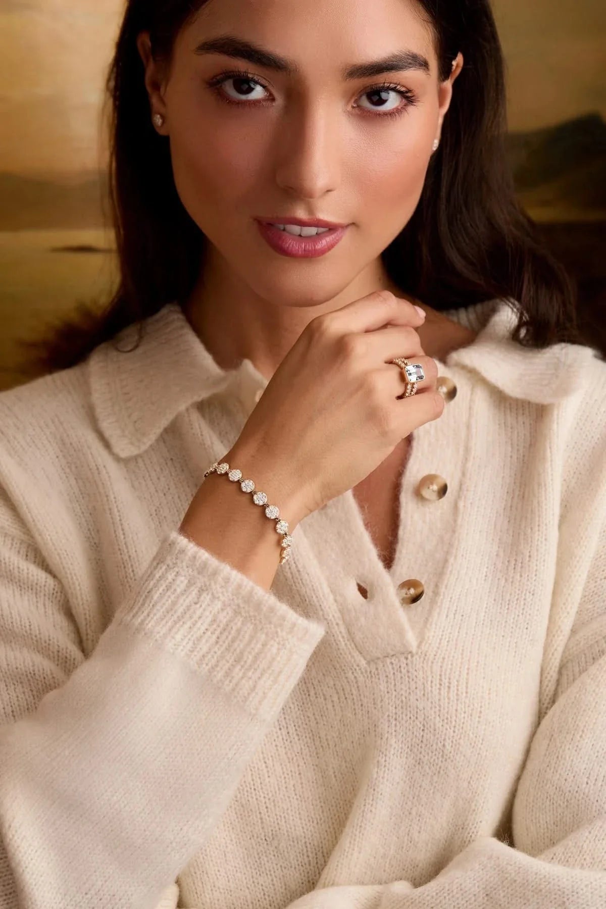 Rosecliff Tennis Diamond Bracelet in 14k Gold (April)