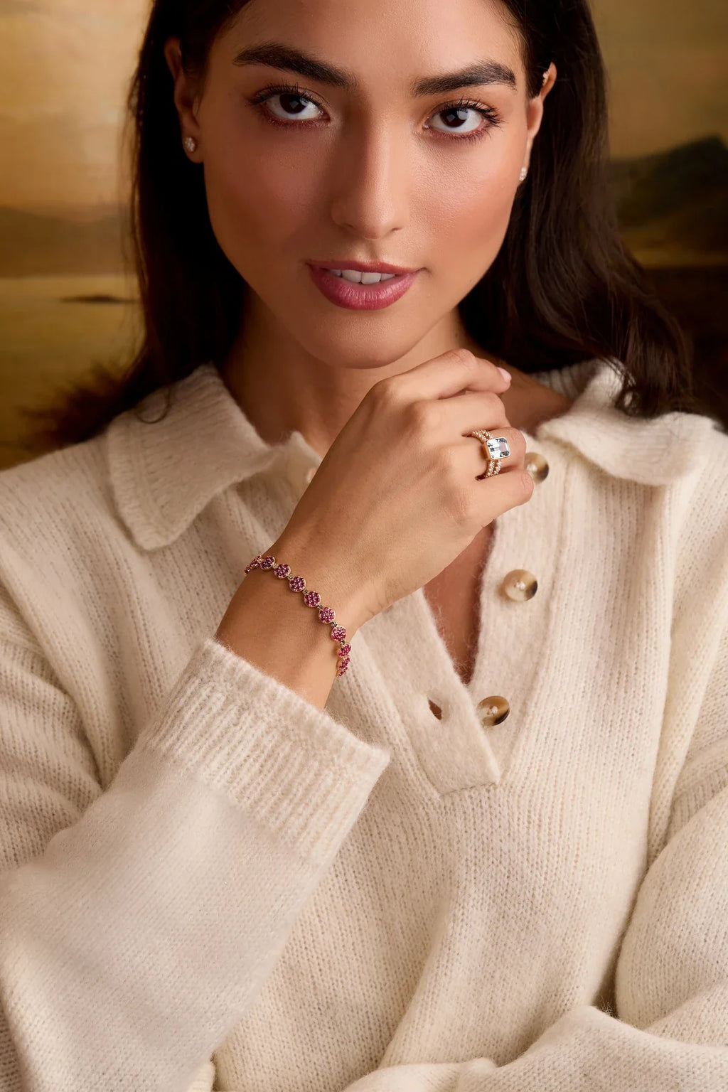 Rosecliff Tennis Ruby Bracelet in 14k Gold (July)