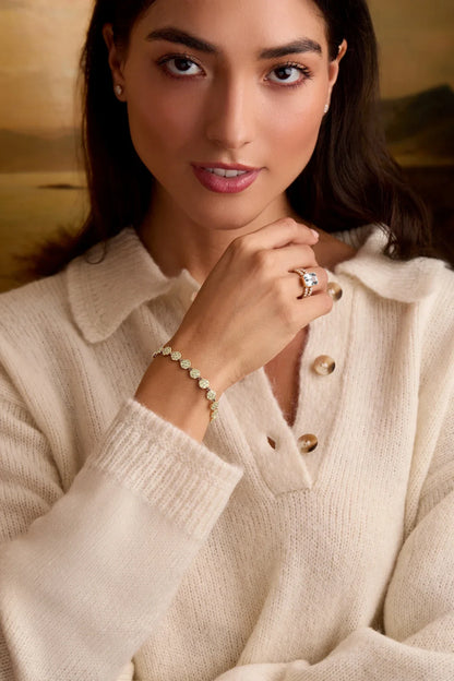 Rosecliff Tennis Peridot Bracelet in 14k Gold (August)
